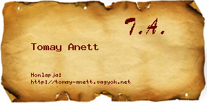 Tomay Anett névjegykártya